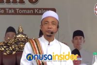 Foto. Kyai Musleh Adnan, S.Ag saat menyampaikan Tausiyah Keagamaan Pada Acara Peringatan Maulid Nabi Dan Tasyakuran Crew tak Roniro Desa Legung Timur