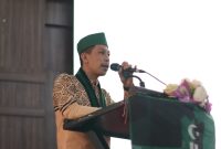 Foto. Ketua HMI MPO Cabang Wajo Maju, Ahmad Muliyadhi saat menyampaikan Sambutannya