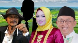Foto. Advocat Nasional Kurniadi SH (Kiri), Istri Mantan M1 Nurfitriana, SE (Tengah), KH Abuya Busyro Karim, Mantan M1 (Kanan) 