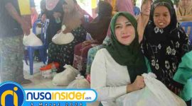 Foto. Dr Lia Istifhama, Ketua DPD HKTI Jatim sekaligus Calon DPD RI saat menyalurkan Bantuan Beras kepada Penyandang disabilitas di Lamongan. 
