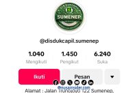 Foto. Akun Tiktok Dispendukcapil Kabupaten Sumenep.