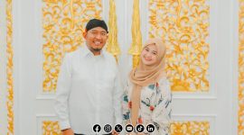 Foto. Shofi Wardatul Jannah Pengusaha Sukses Asal Sumenep (Kanan) saat Fotbar dengan Bupati Sumenep Dr H Achmad Fauzi Wongso judo, SH., MH (Kiri). 