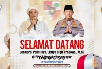 Foto. Flayer selamat Datang kepada Jenderal Polisi Listyo Sigit Prabowo yang dijadwalkan akan mengunjungi kabupaten Pamekasan. 
