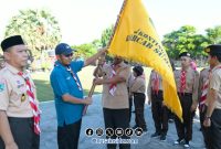 Foto. Pelepasan Kwarcab Pramuka Sumenep oleh Bupati Sumenep. 