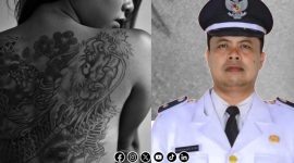 Foto. Kepala Desa Sapeken, Joni Junaidi (Kanan), Ilustrasi Perempuan 'Si Tato' (Kiri). 