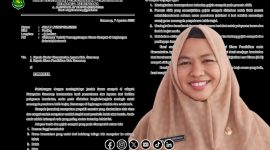 Foto. Kepala Dinkes P2KB Sumenep, Drg Ellya Fardasah M.Kes dengan Baground Imbauan Atas Kasus Campak di Sumenep. 