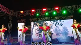 Foto. Penampilan Tari Makanan Kombeng Kabupaten Bondowoso di Malam ketiga Madura Culture Festival 2025.