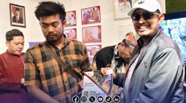 Foto. Kunjungan Bupati Sumenep di Stand. pameran Pembangunan Dinas Penanaman modal Pelayanan Terpadu dan Satu Pintu (DPMPTSP) Kabupaten Sumenep. 