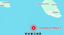 Foto. Titik Lokasi Gempa Bumi Malam Ini, 30 September 2025 dipantau Aplikasi Maps 