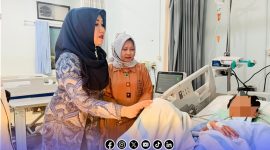 Foto. Momen Senator DPD/MPR RI Lia Istifhama saat menjenguk Santri Korban Reruntuhan di Ponpes Al-Khoziny Buduran Sidoarjo Jatim