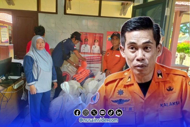 Foto. Ach Lailiy Maulidi Kepala BPBD Sumenep saat mempersiapkan Bantuan kepada Warga terdampak Gempa di kepulauan Sapudi Sumenep