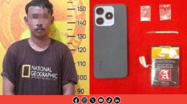 Foto. Pengedar sabu warga Desa Gadu Timur kecamatan ganding Sumenep saat ditangkap Polres Sumenep