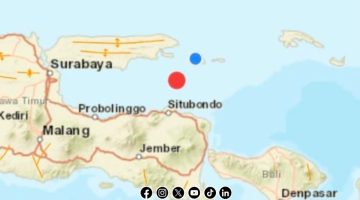 Foto. Lokasi Gempa Bumi Hari ini, Rabu 8 Oktober 2025