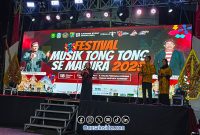 Foto. Kepala Biro Komunikasi Kementerian Republik Indonesia Indri Wahyu Susanti saat menyampaikan sambutannya di acara Pembukaan Festival Musik Tong-Tong 2025.