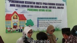 Foto. KegiatanPemeriksaan kesehatan Gratis (PKG) Anak Usia Sekolah SD, MI, SMP, MTS, MA, SMA Pusat Kesehatan Masyarakat (Puskesmas) Batang-batang 