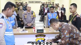 Foto. Penandatanganan Pakta Integritas Seleksi BRIMOB Polres Sumenep. 