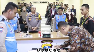 Foto. Penandatanganan Pakta Integritas Seleksi BRIMOB Polres Sumenep. 