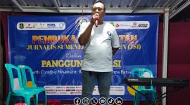 Foto. Ketua Panitia Kegiatan JSI, David Jauzi saat menyampaikan sambutannya dalam Agenda Panggung Kreasi