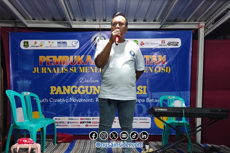 Foto. Ketua Panitia Kegiatan JSI, David Jauzi saat menyampaikan sambutannya dalam Agenda Panggung Kreasi