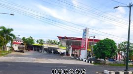 Foto. Tampak SPBU Patian dari depan. 