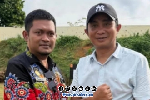 Foto. H. Syafwan wahyudi atau akrab disapa H Udik Pimpinan DRT The Big Family saat Bersama Yanuar Yudha Bahtiar di lapangan Tembak Polres Sumenep. 