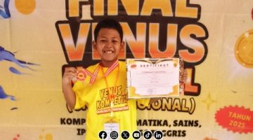 Foto R. Muhammad Yazdan Al Dzaky peraih medali emas pada Kompetisi Venus ke-3 kategori Sains Level B tingkat nasional tahun 2025