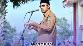 Foto. Bupati Sumenep, Achmad Fauzi Wongsojudo, SH.,MH saat menyampaikan sambutannya di sela-sela Upacara bersama ASN dilingkungan Pemkab setempat. 