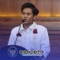 Foto. Valen Akbar saat menyampaikan Sambutannya di Grahadi Surabaya. 