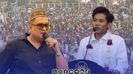 Foto. H Hairul Umam (CEO PT Bawang Mas Group - Kiri), dan Valen Akbar (Juara Dangdut Academy 7 Indosiar - Kanan). 