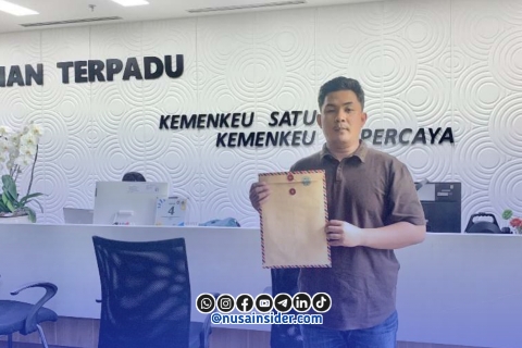 Foto. Roby Aktivis Dear Jatim saat Layangkan Laporan MBG di Sumenep ke Kemenkeu RI