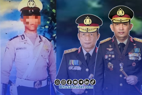 Foto. Kapolri Jenderal Polisi Drs. Listyo Sigit Prabowo, M.Si (Kanan), Kapolda Jatim Irjen Pol Drs. Nanang Avianto, M.Si (Samping kiri) dan Oknum Laka Lantas Polres Sumenep Homaidi (Kiri). 