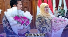 Foto. Khofifah Indar Parawansa Gubernur Jawa Timur (Kanan), Emil Dardak Wakil Gubernur Jatim (Kiri). 