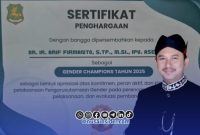 Foto. Apresiasi Pemerintah Kabupaten Sumenep kepada Kepala Bappeda Sumenep Dr Ir Arif Firmanto, S.TP., M.Si. IPU ASEAN Eng. 