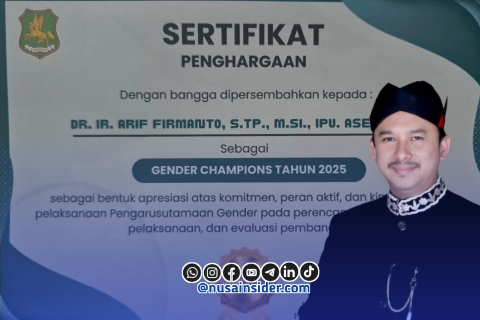 Foto. Apresiasi Pemerintah Kabupaten Sumenep kepada Kepala Bappeda Sumenep Dr Ir Arif Firmanto, S.TP., M.Si. IPU ASEAN Eng. 