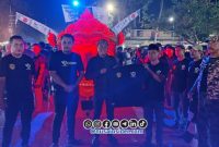 Foto bersama Pelepasan Patrol sahur On the Road oleh Disbudporapar, FKPPI dan Patots di depan Masjid Jamik setempat