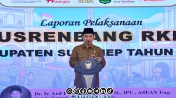 Foto. Kepala Bappeda Sumenep, Dr Ir Arif Firmanto, S.TP., M.Si., IPU ASEAN Eng saat menyampaikan sambutannya di Rapat RKPD 2027 di Pendopo Agung keraton Sumenep