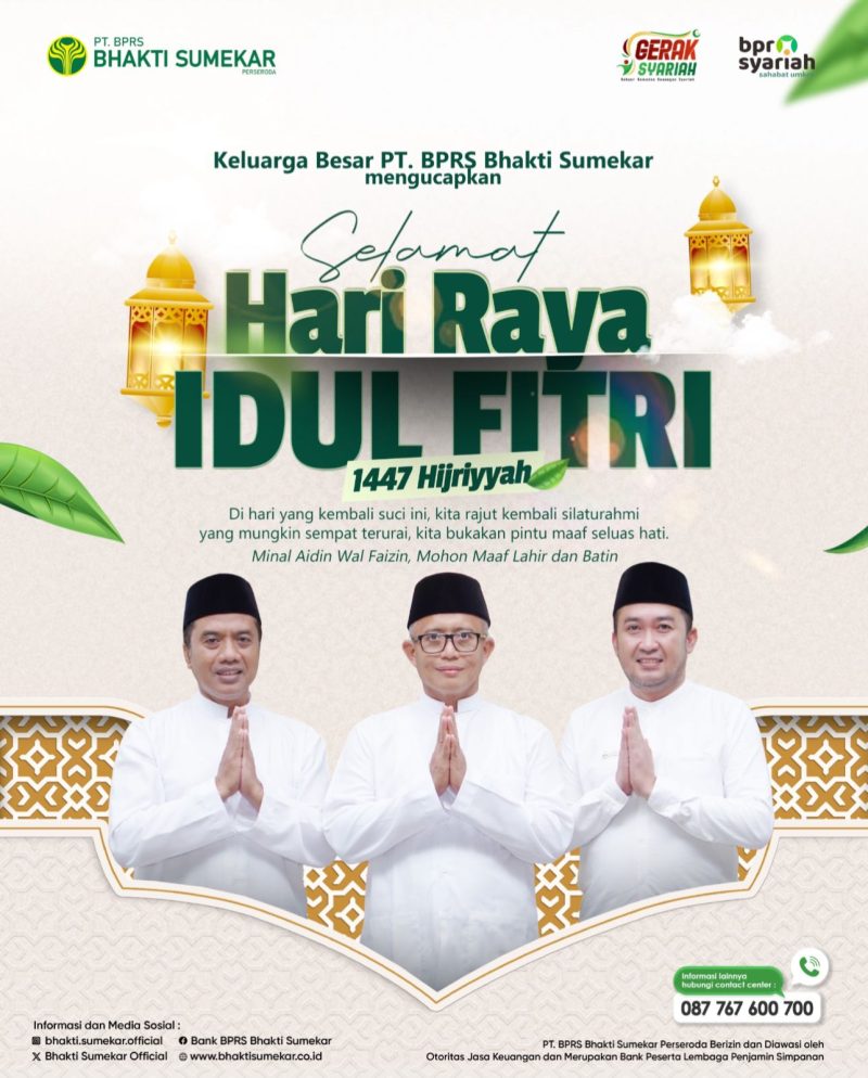Foto. Flayer Ucapan Selamat Idul Fitri 1447H Bank BPRS Bhakti Sumekar