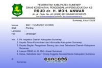 Foto. Undangan Sosialisasi E-Catalog RSUD Moh Anwar Sumenep. 