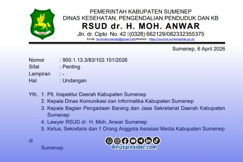 Foto. Undangan Sosialisasi E-Catalog RSUD Moh Anwar Sumenep. 