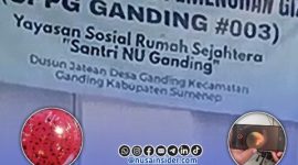 Foto. Papan Nama SPPG di kecamatan Ganding dan Dugaan Puding Buah Naga Ber-ulat. 