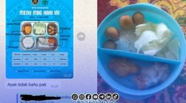 Foto. Bukti Chat Whatsapp Pewarta kepada Pihak Kepala SPPG Pordapor dengan Sajian Makanan Bergizi gratis (MBG) yang diduga Basi. 