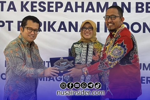 Foto. Penandatanganan MoU Tripartit Pemerintah Kabupaten Sumenep, PT Perikanan Indonesia, dan CV Bhumiagri Nawasena Perkasa di Jakarta. 