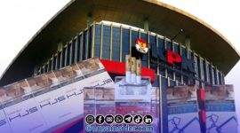 Foto. Gedung KPK RI dengan Produk Rokok PR HJS Mdr