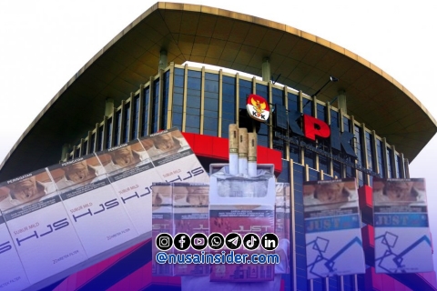 Foto. Gedung KPK RI dengan Produk Rokok PR HJS Mdr