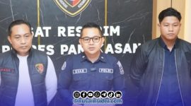 Foto. Satreskrim Polres Pamekasan saat Ungkap Kasus Video Viral Pelajar kabupaten setempat