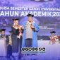 Foto. Aipda Purnomo saat memakai pakaian Magister di Universitas Dr Soetomo Surabaya. 