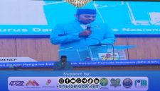 Foto. Khairul Umam, S.Pd.i saat menyampaikan sambutannya sebagai Ketua DPD KNPI Sumenep periode 2026-2029