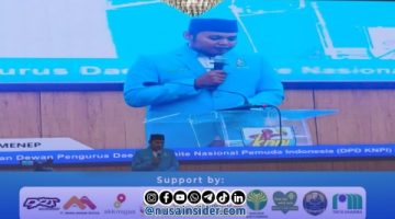 Foto. Khairul Umam, S.Pd.i saat menyampaikan sambutannya sebagai Ketua DPD KNPI Sumenep periode 2026-2029