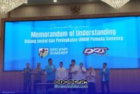 Foto. Penandatanganan MoU DPD KNPI Sumenep Bersama DRT Group