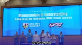 Foto. Penandatanganan MoU DPD KNPI Sumenep Bersama DRT Group